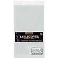 Amscan Plastic Table Cover, 54L x 108W, Silver, 12/Pack (77015.18)