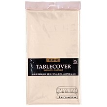 Amscan 54 x 108 Vanilla Creme Plastic Tablecover, 12/Pack (77015.57)