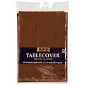 Amscan 84 Brown Plastic Round Tablecover, 9/Pack (77018.111)