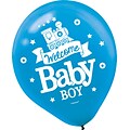 Amscan Welcome Little One Baby Shower Boy Latex Balloons; 12, 5/Pack, 15 Per Pack (111461)