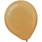 Amscan Pearlized Latex Balloons Packaged, 12'', 3/Pack, Gold, 72 Per Pack (113251.19)
