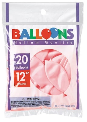 Amscan Solid Color Packaged Latex Balloons, 12, New Pink, 18/Pack, 15 Per Pack (113252.109)