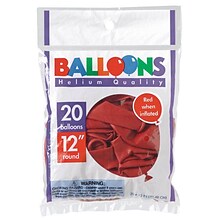 Amscan Solid Color Packaged Latex Balloons, 12, Apple Red, 18/Pack, 15 Per Pack (113252.4)