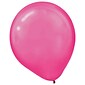 Amscan Pearlized Latex Balloons Packaged, 12'', 16/Pack, Bright Pink, 15 Per Pack (113253.103)