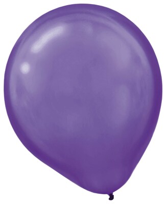 Amscan Pearlized Latex Balloons Packaged, 12, 16/Pack, New Purple, 15 Per Pack (113253.106)