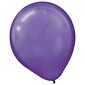Amscan Pearlized Latex Balloons Packaged, 12'', 16/Pack, New Purple, 15 Per Pack (113253.106)