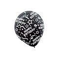 Amscan Birthday Confetti Latex Balloons, 12L, Black, 9/Pack, 6 Per Pack (115800.1)