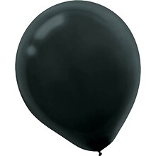 Amscan Solid Color Packaged Latex Balloons, 5, Black, 6/Pack, 50 Per Pack (115920.1)