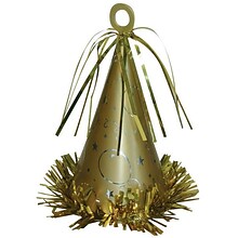 Amscan Party Hat Balloon Weight, 6 oz., Gold, 9/Pack (117695.19)