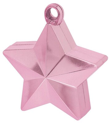 Amscan Star Foil Balloon Weights, 6oz, Pink, 12/Pack (117800.06)