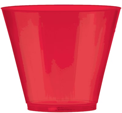 Amscan 9oz Big Party Pack Plastic Cups, Red, 2/Pack, 72 Per Pack (350366.4)