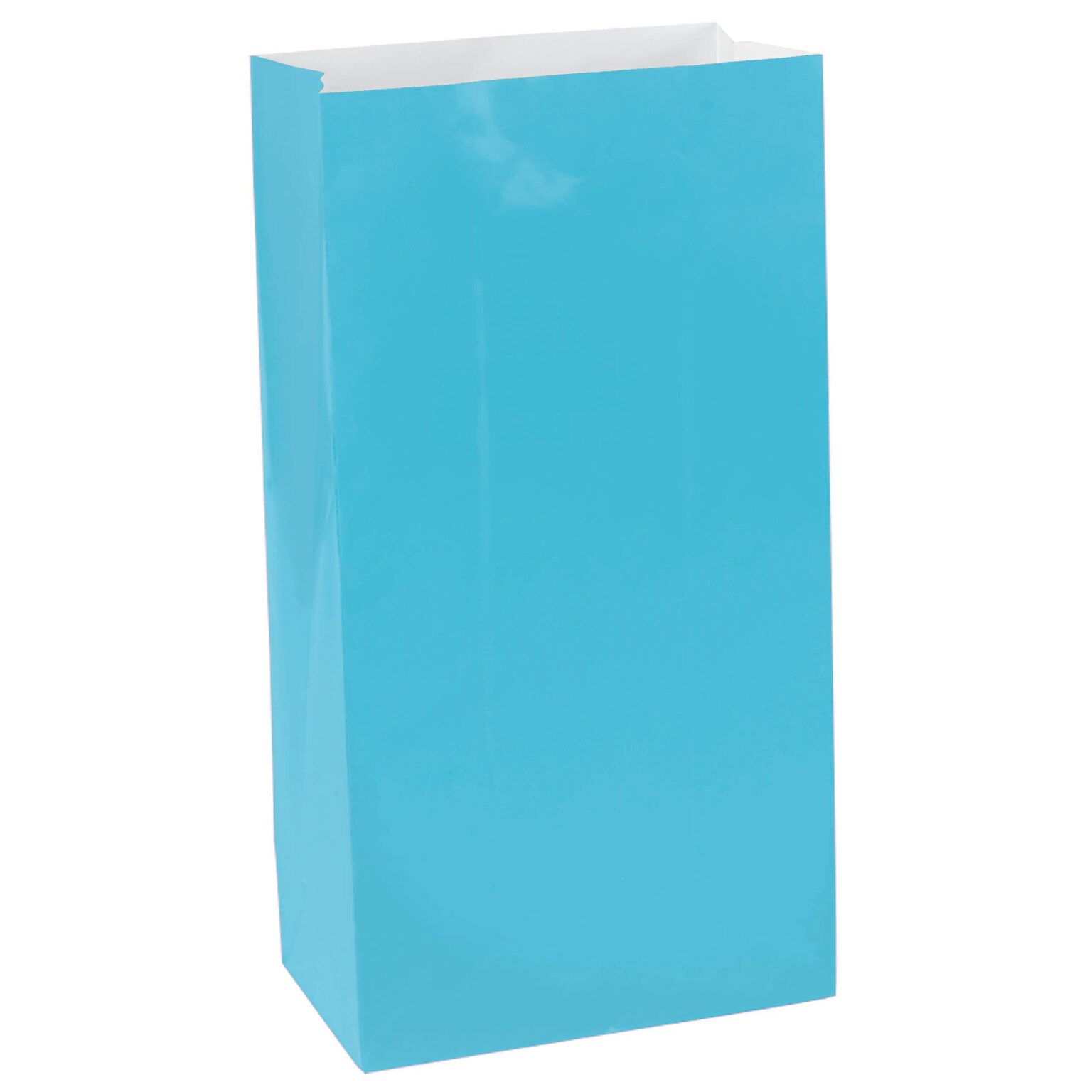 Amscan Mini Paper Bags, 6.5H x 3W x 2D, Caribbean Blue, 9/Pack (370202.54)