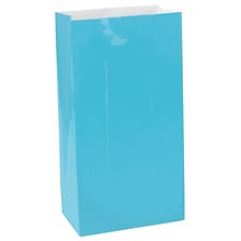 Amscan Paper Bags, 10H x 5.25W x 3D, Caribbean Blue, 9/Pack (376000.54)
