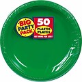 Amscan 7 Festive Green Big Party Pack Round Plastic Plastic Plates, 3/Pack, 50 Per Pack (630730.03)