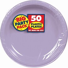 Amscan Big Party Pack Lavender 7 Round Plastic Plates, 3/Pack, 50 Per Pack (630730.04)