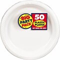 Amscan 7 White Big Party Pack Round Plastic Plates, 3/Pack, 50 Per Pack (630730.08)