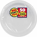 Amscan Big Party Pack 7 Silver Round Plastic Plates, 3/Pack, 50 Per Pack (630730.17)