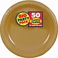 Amscan 7" Gold Big Party Pack Round Plastic Plates, 3/Pack, 50 Per Pack (630730.19)