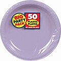 Amscan Big Party Pack 10.25W Round, Lavender Plastic Plate, 2/Pack, 50 Per Pack (630732.04)