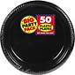 Amscan 10.25" Black Big Party Pack Round Plastic Plate, 2/Pack, 50 Per Pack (630732.1)