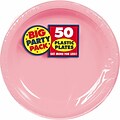 Amscan 10.25 Pink Big Party Pack Round Plastic Plate, 2/Pack, 50 Per Pack (630732.109)