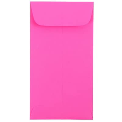 JAM Paper #7 Coin Business Colored Envelopes, 3.5 x 6.5, Ultra Fuchsia Pink, 50/Pack (1526767I)