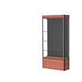 Waddell Contempo 36W x 72H x 14D Lighted Floor Case, Black Back, Cherry Base, Dk. Bronze Finish