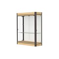 Waddell Contempo 36W x 44H x 14D Lighted Wall Case, White Back, Lt. Maple Base, Dk. Bronze Finish