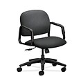 HON HON4002NT19T Solutions Seating Fabric-Upholster Mid-Back Office/PC Chair, Fixed Arms, Charcoal