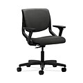 HON Motivate HONMT102AB12 Upholstered Back Office/Computer Chair, Adj. Arms, Onyx Shell, Gray Fabric