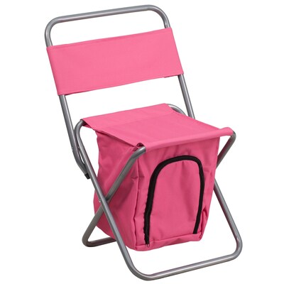 Flash Furniture Kids Folding Camping Chair with Insulated Storage in Pink (TY1262PK)