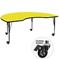 Flash Furniture Mobile 48x72 Kidney-Shaped Activity Table, 1.25 Yellow Laminate Top, Preschool