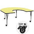 Flash Furniture Mobile 60x66 Horseshoe-Shaped Activity Table, Yellow Laminate Top, Preschool Legs