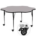 Flash Furniture Mobile 60 Flower-Shape Activity Table, Gray Laminate Top, Standard Height-Adj Legs