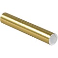 LUX® 2 x 12 Mailing Tubes; Gold Metallic, 50/PK (BP-P2012GO-50)