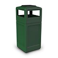 Commercial Zone Products® PolyTec Series 42gal Square Waste Container with Ashtray Dome Lid, Forest Green (73305399)