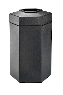 Commercial Zone Products PolyTec Series 50 Gallon Hex Trash Can, Black (737501)