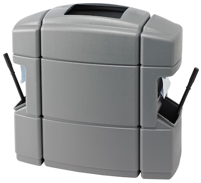 Commercial Zone Products® Islander Series Waste N Wipe® Waste Container and Windshield Service Center, Shell Silver (770135)