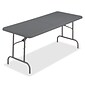 Iceberg IndestrucTable TOO Bifold Table, Rectangle Top, 60"Table Top L x 30"Table Top W x 2"Table Top Thickness, 29"H, Charcoal