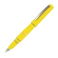 Delta Oblo Yellow Fountain Pen, Cartridge/Converter, #5 Steel Medium Nib, Black Trim (DO76027)