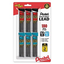 Pentel Premium Hi-Polymer Lead Refill, 0.7mm, 30/Leads, 6/Pack (C257BPHB6)