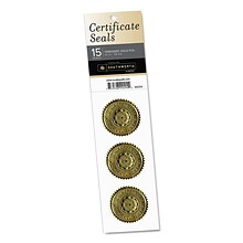 Southworth Certificate Seals, achievement, 1 3/4 Dia., Gold, 15/pack