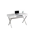 Monarch Specialties Computer Desk 48L Glossy White and Chrome Metal ( I 7211 )