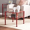 Southern Enterprises Metal/Glass Bunching Cocktail Table, Red (CK2770)