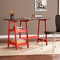 Southern Enterprises Langston Desk, Red/Espresso (HO9346)