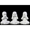 Urban Trends Ceramic Meditating Monks Figurines; 5.5 x 4 x 7.5, White, 3/Set (24205-AST)