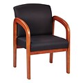 Office Star® Custom Oak Wood Visitors Chair, Jet