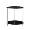 Kenroy Home Cocktail Accent Table Stainless Steel with BlackTempered Glass 65000SSTL