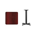 Flash Furniture 24 Square Laminate Table Top, Mahogany w/22x22 Table-Height Base XUMA2424T2222