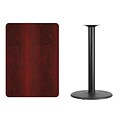 Flash Furniture 30x42 Rectangular Laminate Table Top, Mahogany w/24 Rnd Bar Height Table Base
